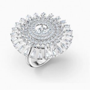Swarovski Sparkling Dance Dial Up ladies ring rhodium plated 52 brand new !